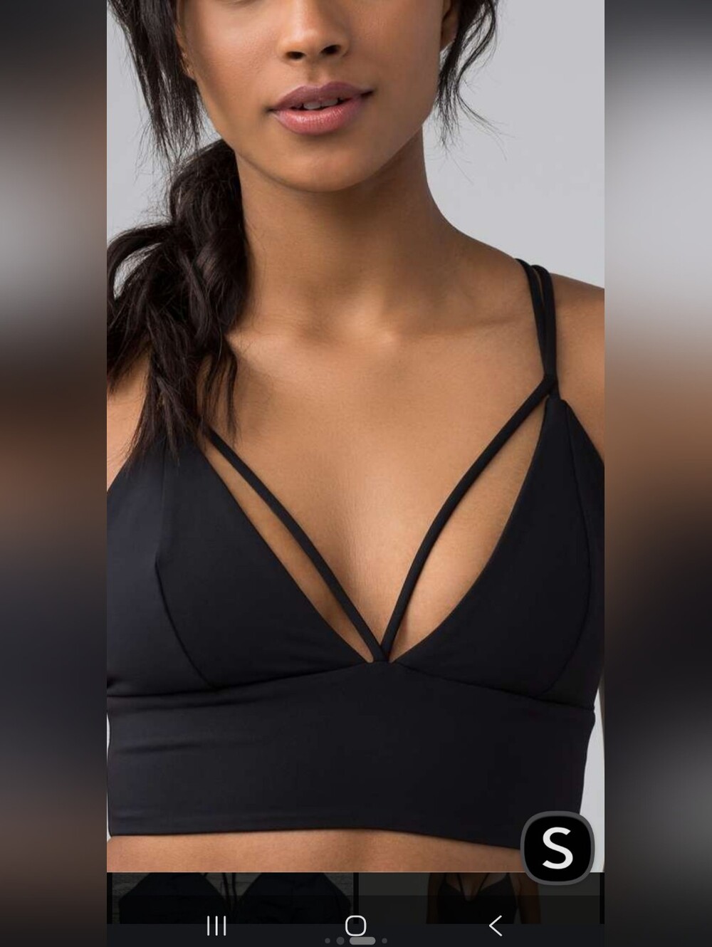 lululemon athletica Black Strappy V-Neck Bralette